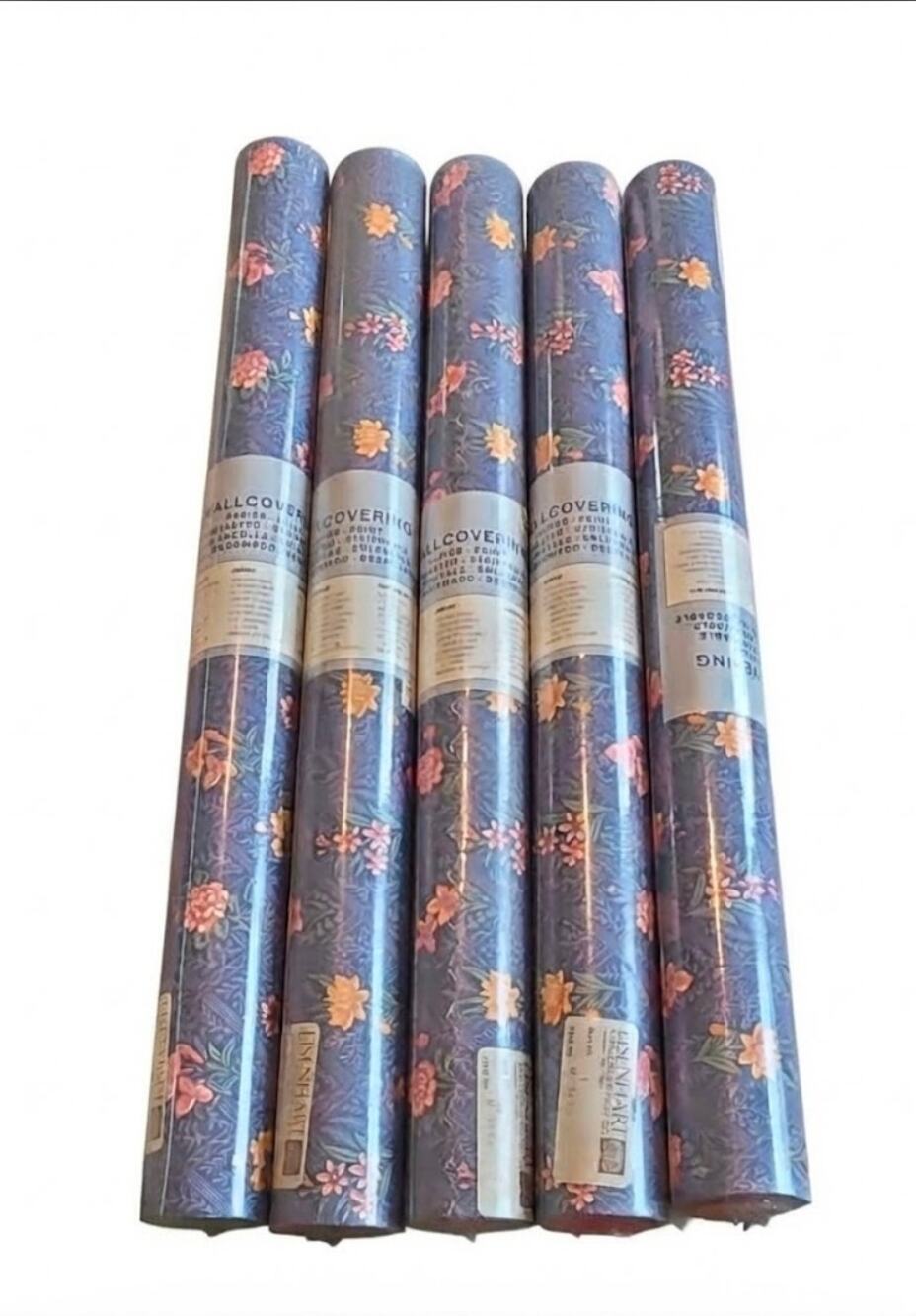 Vintage Blue Floral Eisenhart Wallpaper Botanical Cottagecore 5 Rolls Sealed